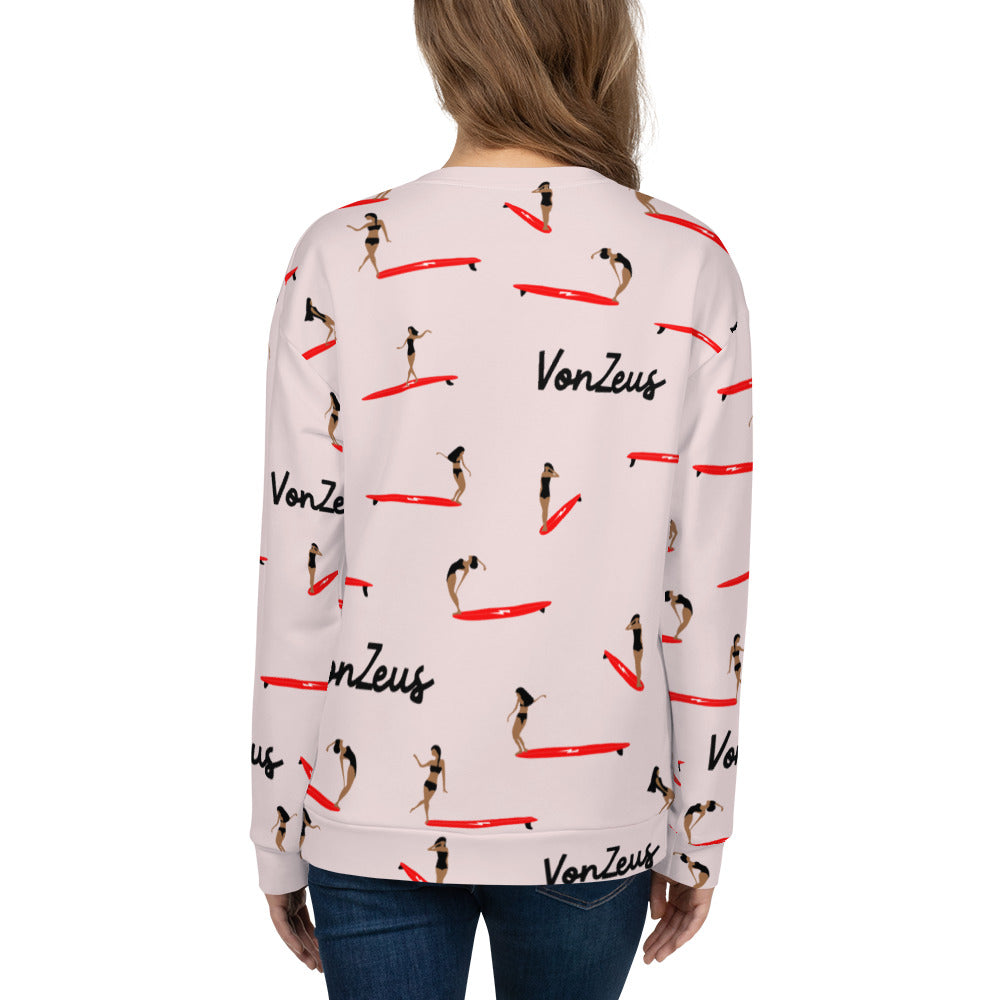 Hang Ten Surf Sweatshirt in Pink