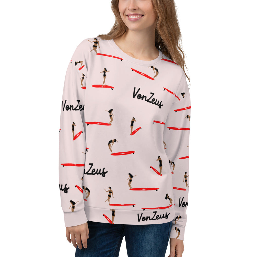 Hang Ten Surf Sweatshirt in Pink