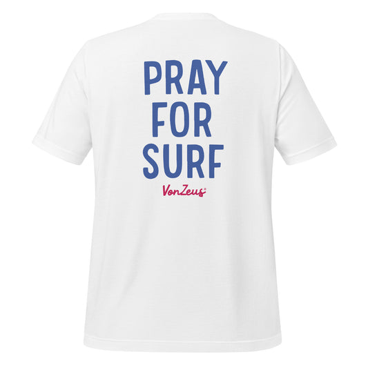 VonZeus Pray for Surf White Tee